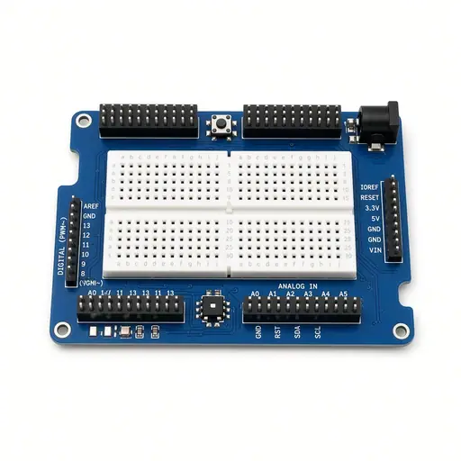 Arduino UNO Prototype Shield + mini breadboard